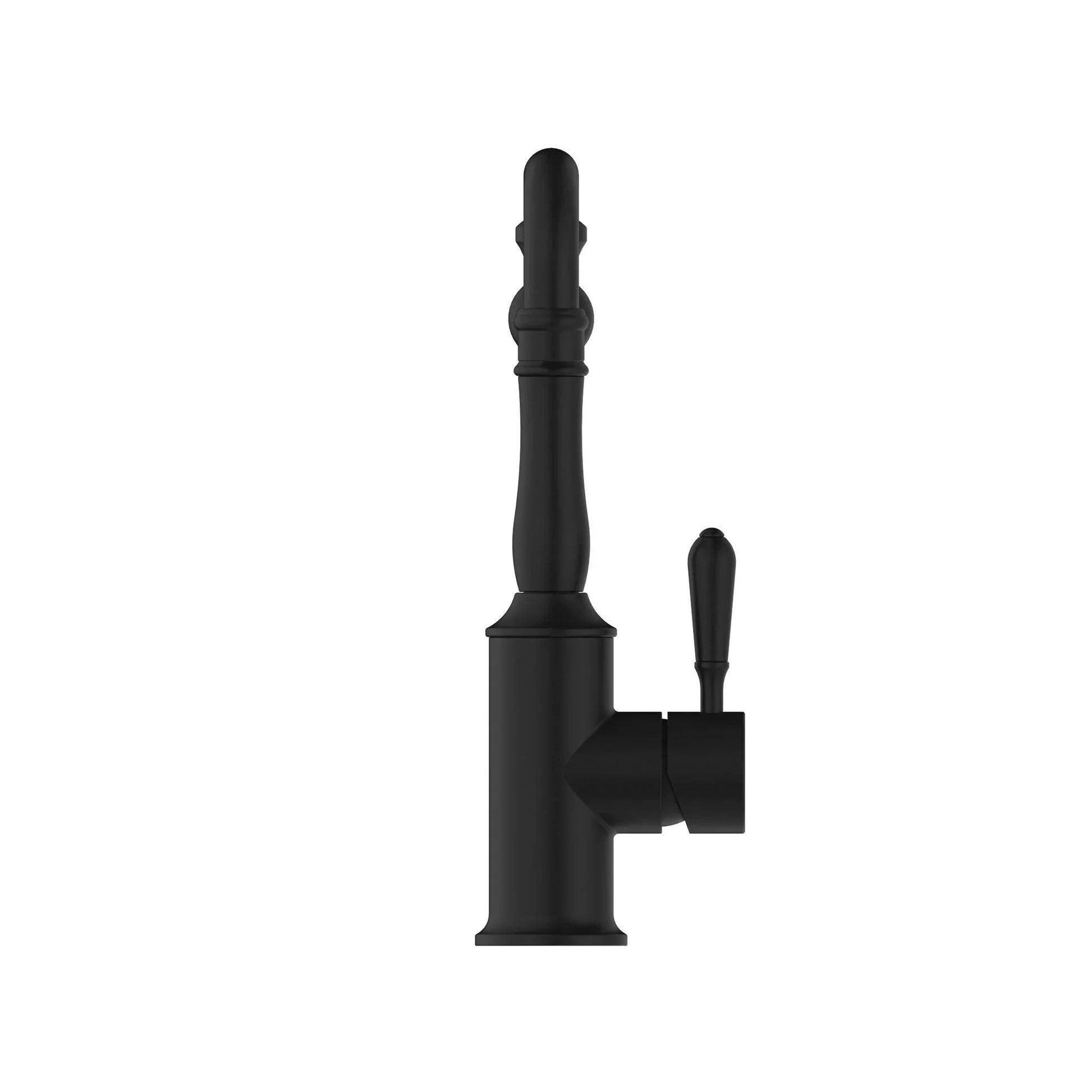 NERO YORK KITCHEN MIXER HOOK SPOUT WITH METAL LEVER MATTE BLACK - Ideal Bathroom CentreNR69210702MB
