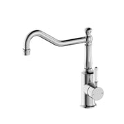 NERO YORK KITCHEN MIXER HOOK SPOUT WITH WHITE PORCELAIN LEVER CHROME - Ideal Bathroom CentreNR69210701CH