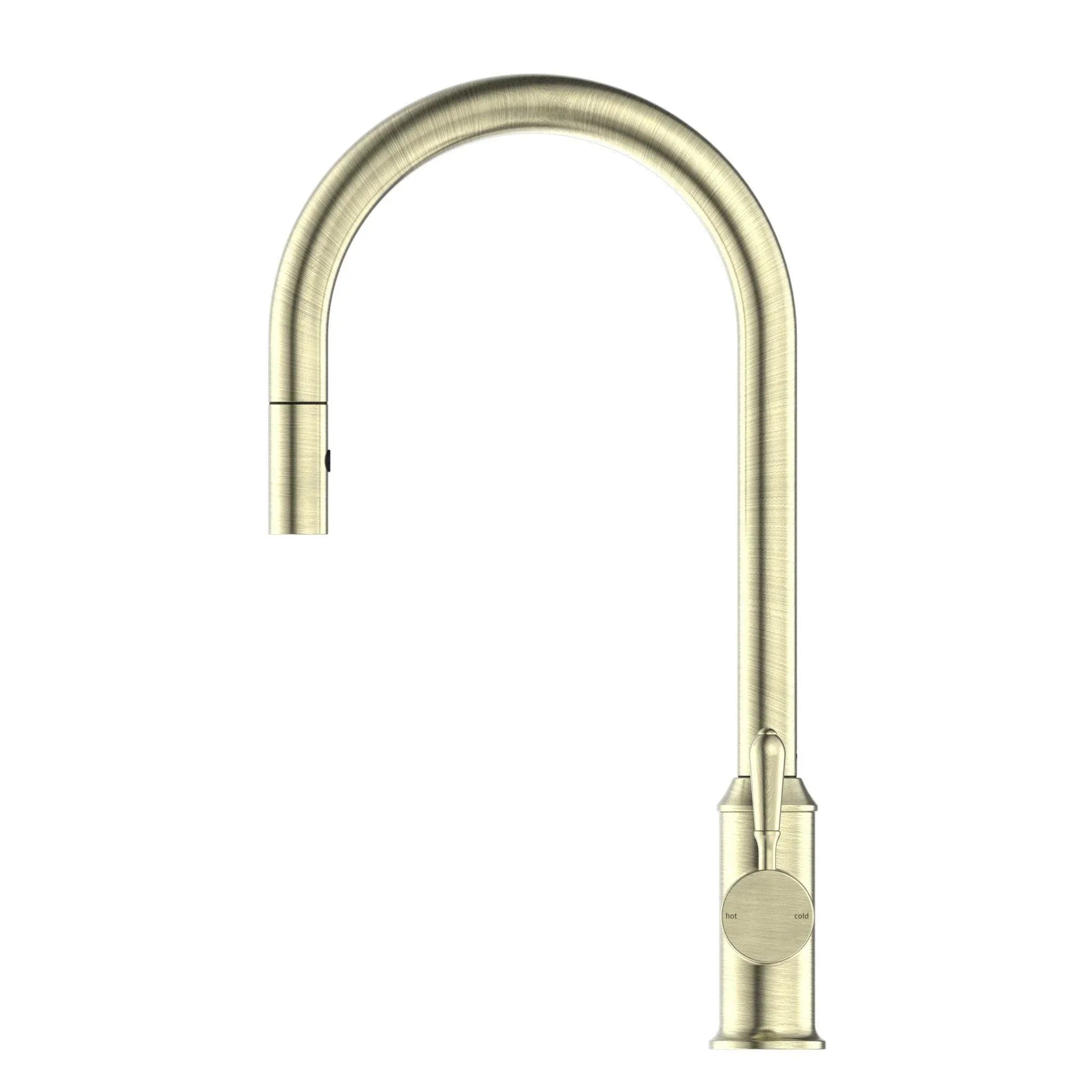 NERO YORK PULL OUT SINK MIXER WITH VEGIE SPRAY FUNCTION WITH METAL LEVER AGED BRASS - Ideal Bathroom CentreNR69210802AB