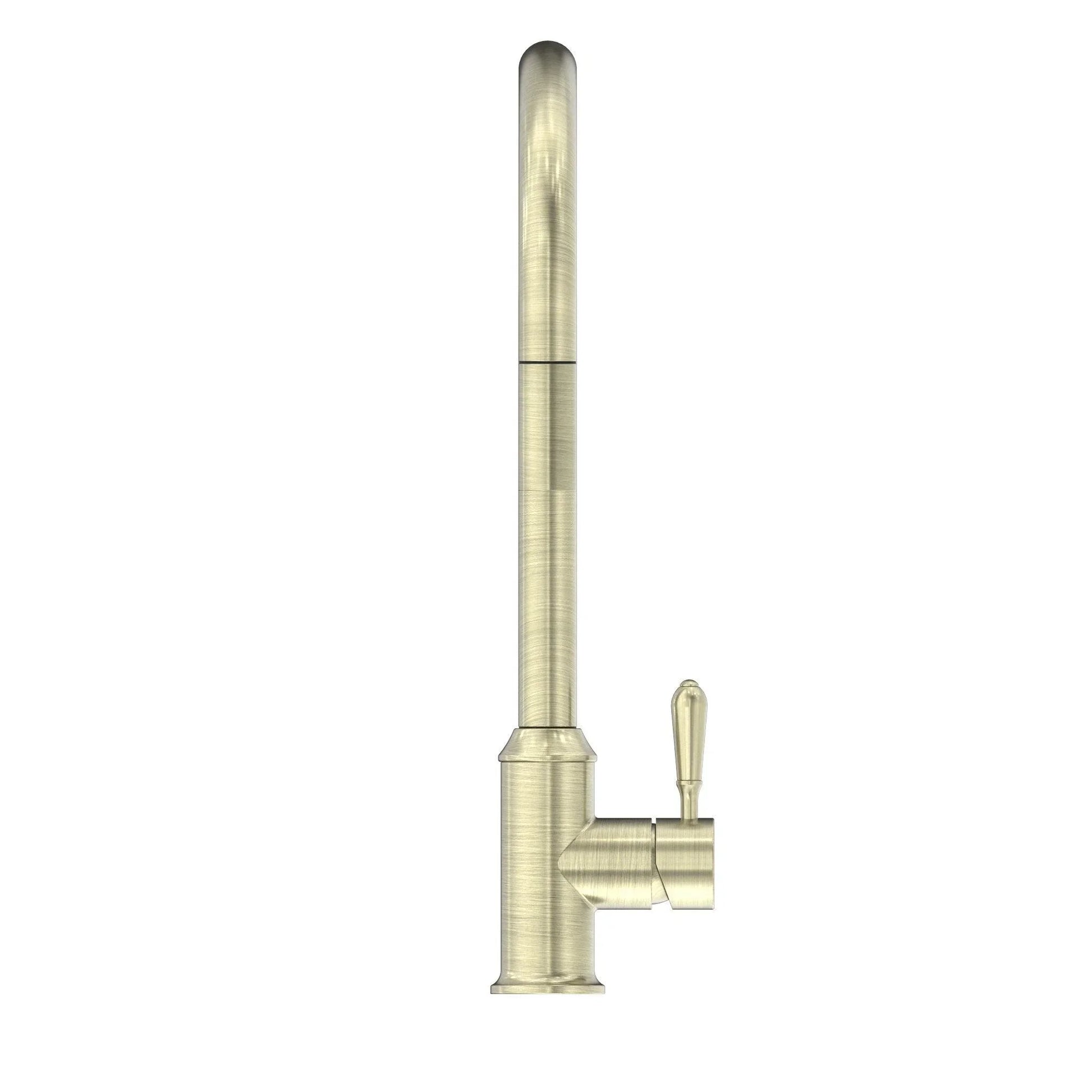 NERO YORK PULL OUT SINK MIXER WITH VEGIE SPRAY FUNCTION WITH METAL LEVER AGED BRASS - Ideal Bathroom CentreNR69210802AB