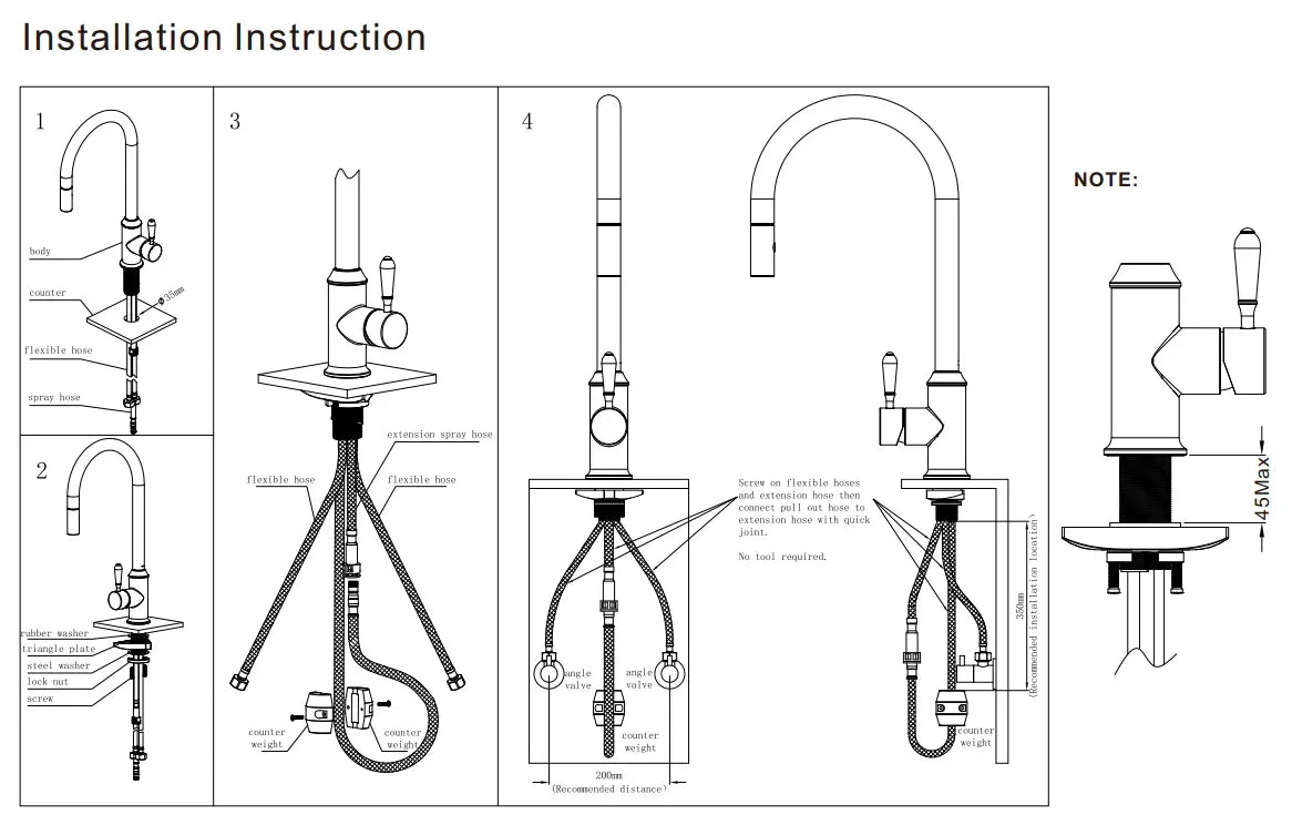 NERO YORK PULL OUT SINK MIXER WITH VEGIE SPRAY FUNCTION WITH METAL LEVER CHROME - Ideal Bathroom CentreNR69210802CH