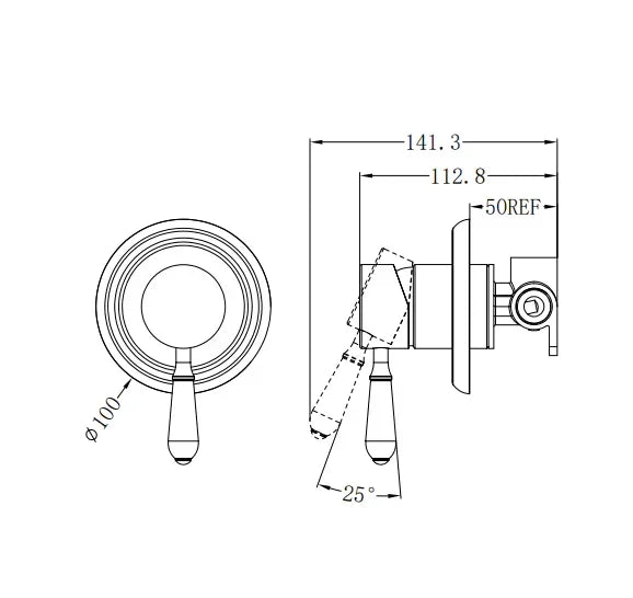 NERO YORK SHOWER MIXER WITH WHITE PORCELAIN LEVER CHROME - Ideal Bathroom CentreNR69210901CH