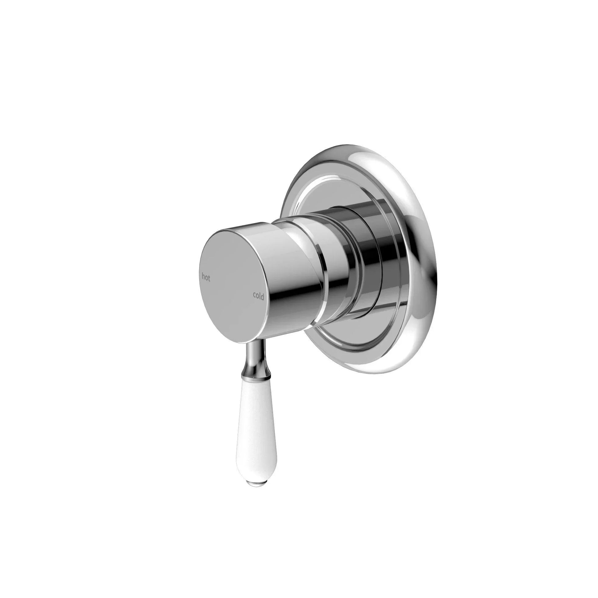NERO YORK SHOWER MIXER WITH WHITE PORCELAIN LEVER CHROME - Ideal Bathroom CentreNR69210901CH