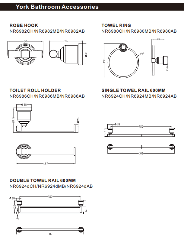 NERO YORK SINGLE TOWEL RAIL 600MM AGED BRASS - Ideal Bathroom CentreNR6924AB