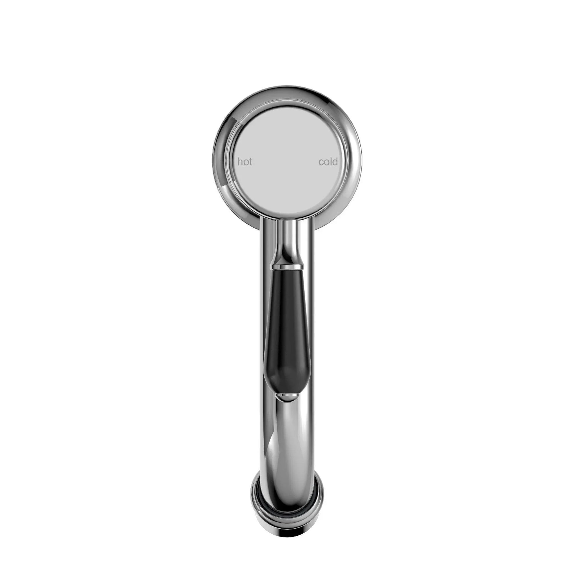 NERO YORK STRAIGHT BASIN MIXER WITH BLACK PORCELAIN LEVER CHROME - Ideal Bathroom CentreNR692101b03CH