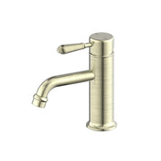 NERO YORK STRAIGHT BASIN MIXER WITH METAL LEVER AGED BRASS - Ideal Bathroom CentreNR692101b02AB