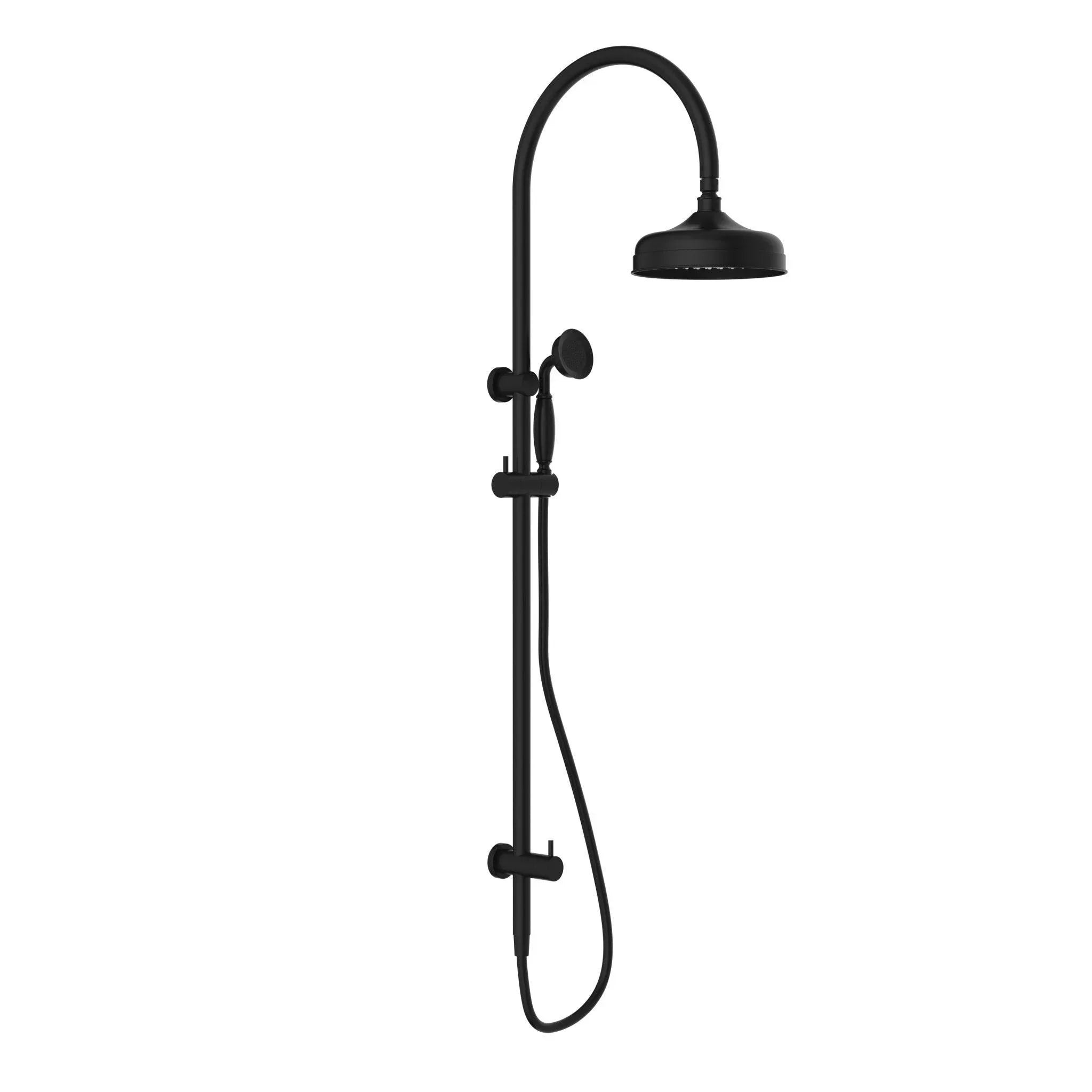 NERO YORK TWIN SHOWER WITH METAL HAND SHOWER MATTE BLACK - Ideal Bathroom CentreNR69210502MB