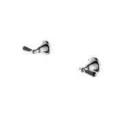 NERO YORK WALL TOP ASSEMBLIES WITH BLACK PORCELAIN LEVER CHROME - Ideal Bathroom CentreNR692109b03CH