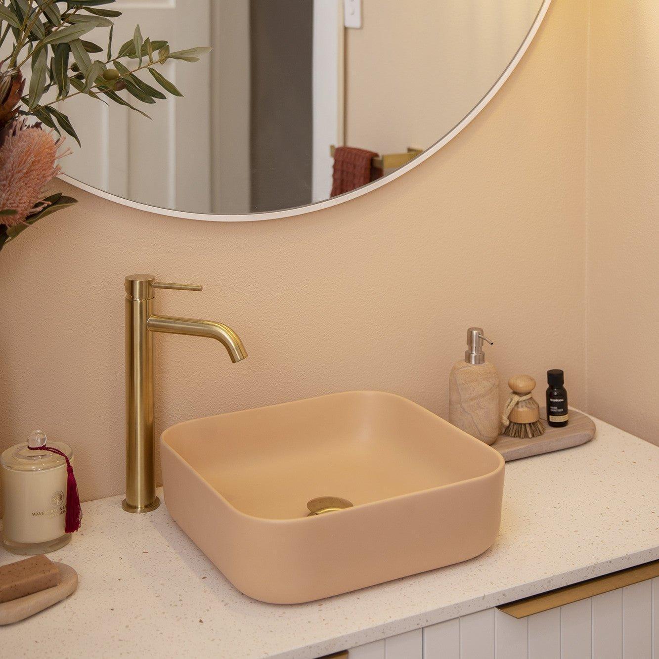 Nood Cube Above Counter Basin - Ideal Bathroom CentreCU1-1-0-PAPastel Peach