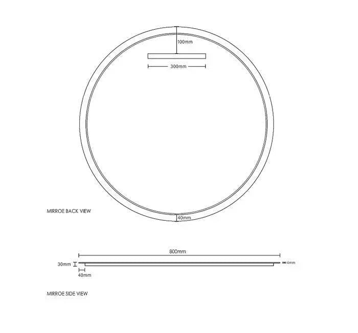 Otti Bondi Round 800mm LED Framelss Mirror - Ideal Bathroom CentreLED-R800