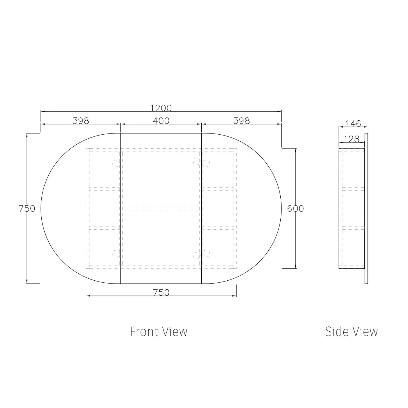 Otti Bondi Wave 1200mm Shaving Cabinet - Ideal Bathroom CentreBOSV1275NNatrual Oak