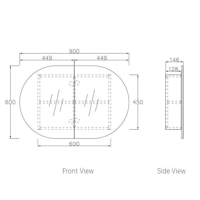 Otti Bondi Wave 900mm Shaving Cabinet - Ideal Bathroom CentreBOSV9060NNatrual Oak