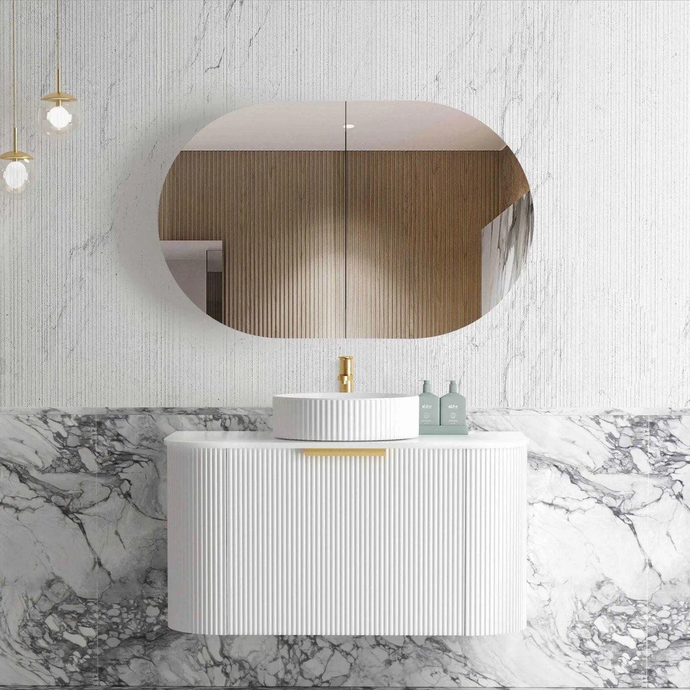 Otti Bondi Wave 900mm Wall Hung Vanity - Ideal Bathroom CentreBO900WSTWHITEMatte WhiteQuartz Stone Pure White