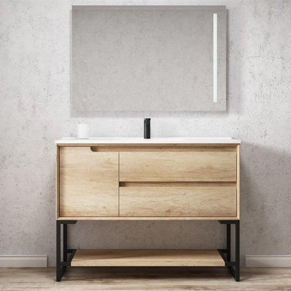 Otti Byron 1200mm Vanity Natural Oak - Ideal Bathroom CentreBY1200N-3Freestanding On LegsCeramic Top
