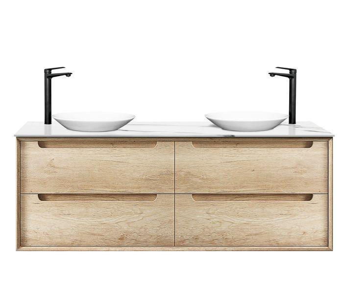 Otti Byron 1500mm Vanity Natural Oak - Ideal Bathroom CentreBY1500N-2Wall HungStone Top