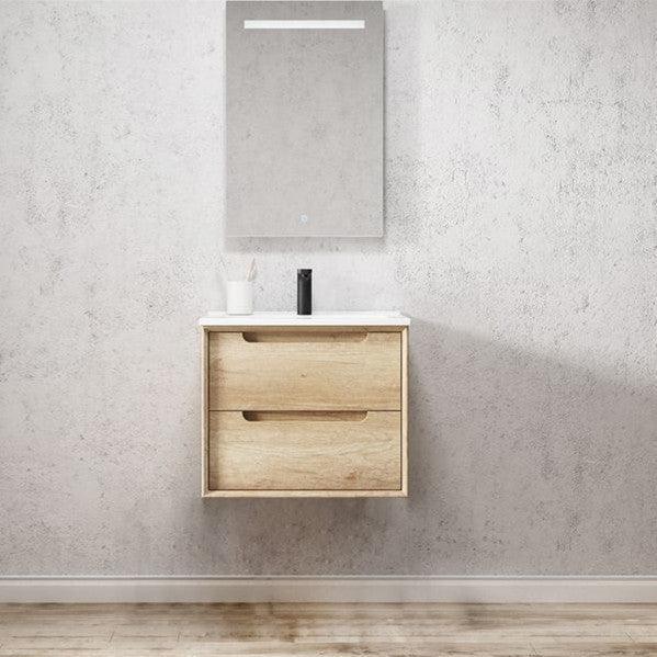 Otti Byron 600mm Vanity Natural Oak - Ideal Bathroom CentreBY600N1Wall HungCeramic Top