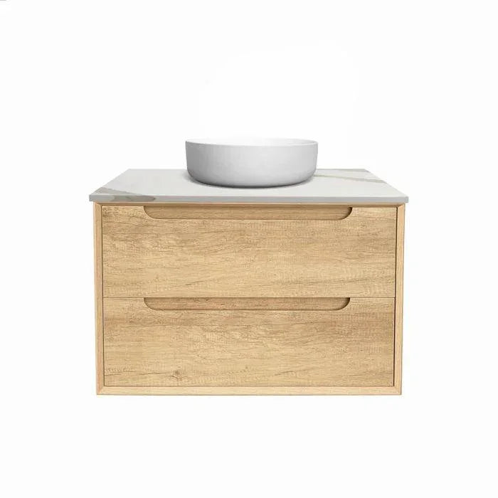 Otti Byron 750mm Vanity Natural Oak - Ideal Bathroom CentreBY750N2Wall HungStone Top