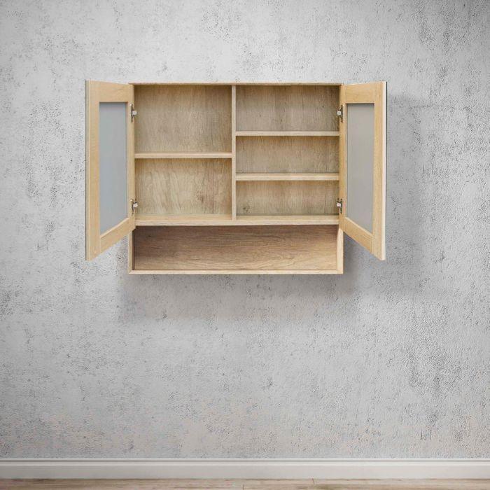 Otti Byron 900mm Shaving Cabinet Natural Oak - Ideal Bathroom CentreBYSV900N