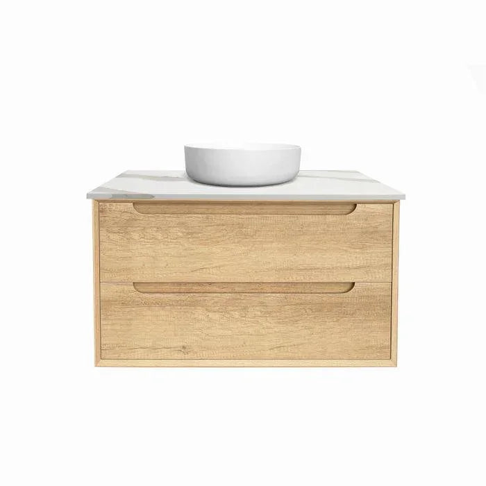 Otti Byron 900mm Vanity Natural Oak - Ideal Bathroom CentreBY900N2Wall HungStone Top