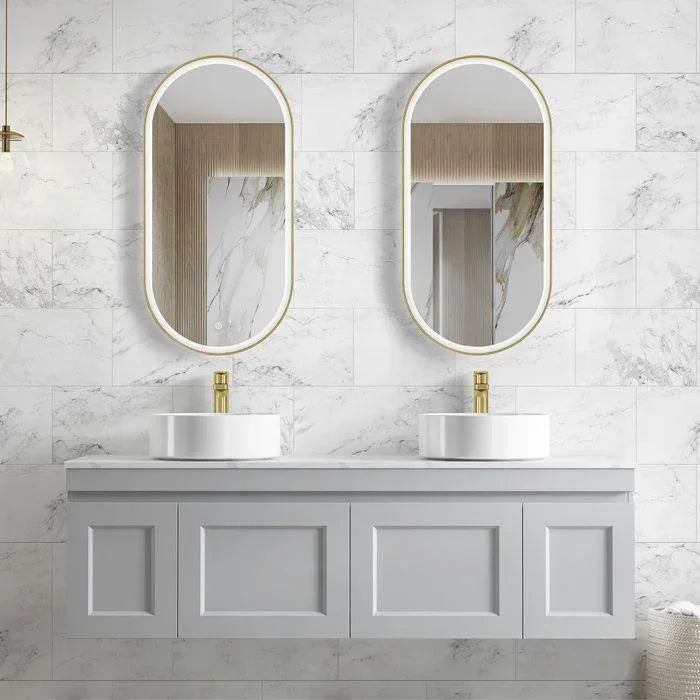 Otti Hampton Mark II 1500mm Wall Hung Vanity with Stone Top - Ideal Bathroom CentreHPM1500B13Matte Grey20mm Stone TopAbove Counter Top