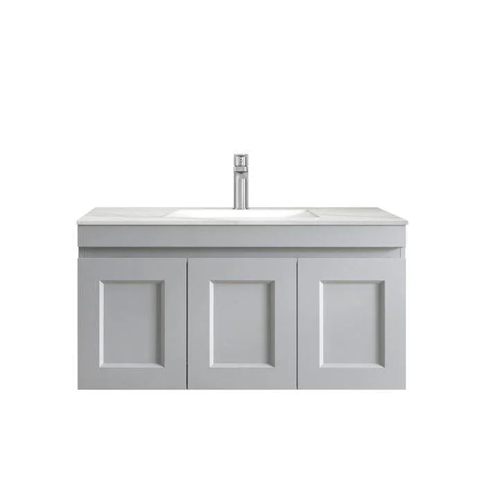 Otti Hampton Mark II 900mm Wall Hung Vanity with Stone Top - Ideal Bathroom CentreHPM900B15Matte Grey60mm Stone TopAbove Counter Top