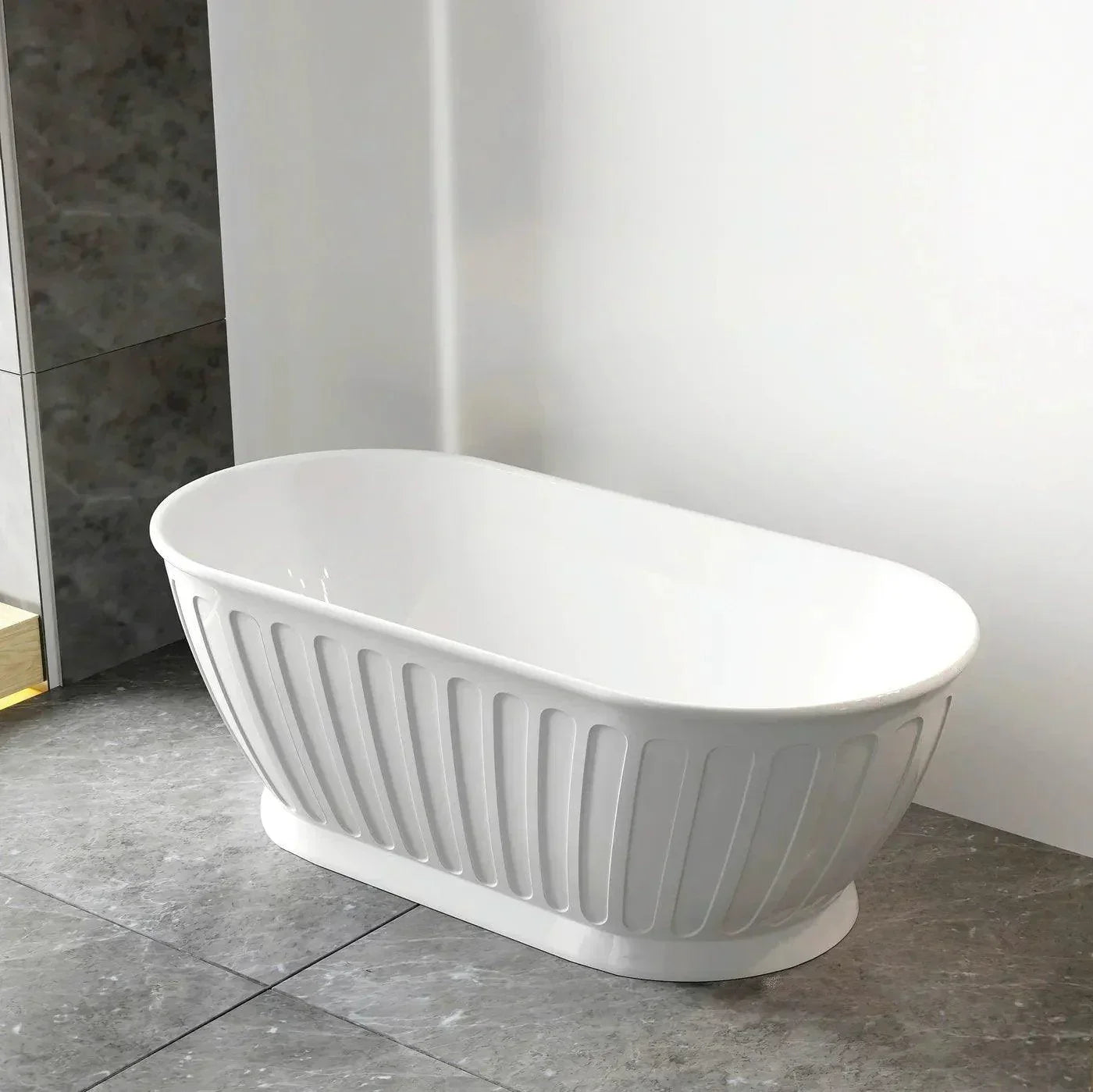 Otti Kensingston 1500mm Gloss White Freestanding Bath - Ideal Bathroom CentreAKBT-1500