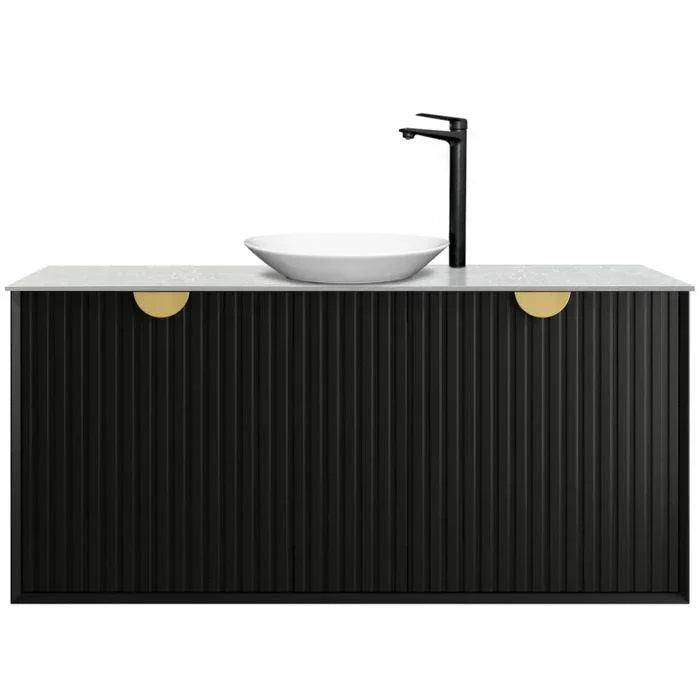 Otti Marlo 1200mm Wall Hung Vanity Matte Black - Ideal Bathroom CentreMA1200B2Wall HungStone Top