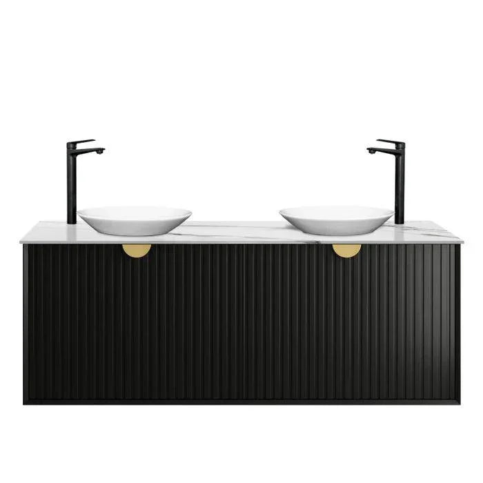 Otti Marlo 1500mm Wall Hung Vanity Matte Black - Ideal Bathroom CentreMA1500B2Wall HungStone Top