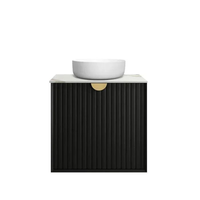 Otti Marlo 600mm Vanity Matte Black - Ideal Bathroom CentreMA600B2Wall HungStone Top