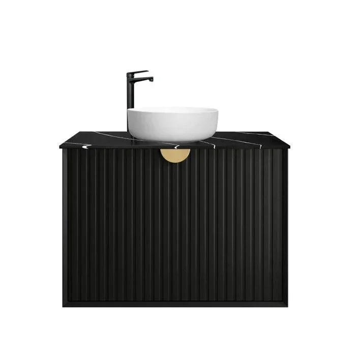 Otti Marlo 750mm Wall Hung Vanity Matte Black - Ideal Bathroom CentreMA750B2Wall HungStone Top