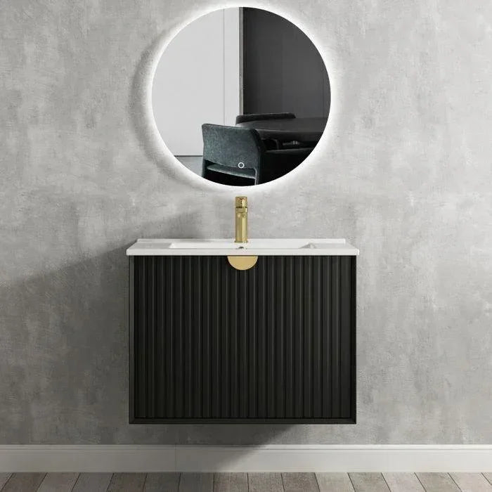 Otti Marlo 750mm Wall Hung Vanity Matte Black - Ideal Bathroom CentreMA750B1Wall HungCeramic Top