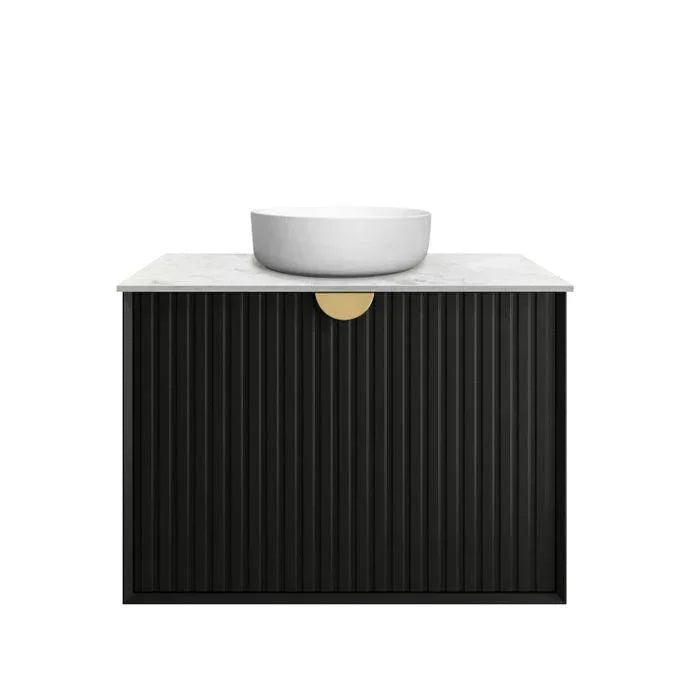 Otti Marlo 750mm Wall Hung Vanity Matte Black - Ideal Bathroom CentreMA750B2Wall HungStone Top