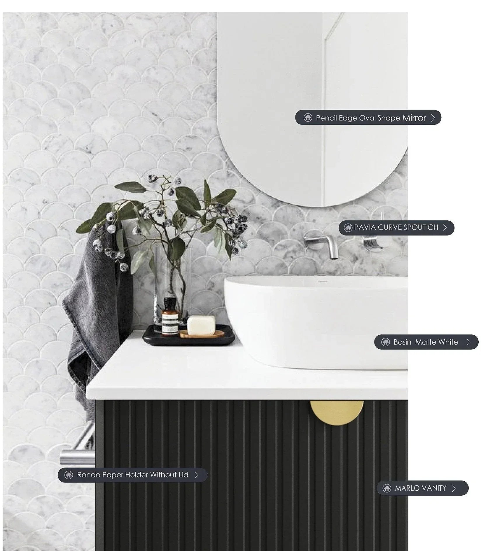 Otti Marlo 900mm Wall Hung Vanity Matte Black - Ideal Bathroom CentreMA900B2Wall HungStone Top