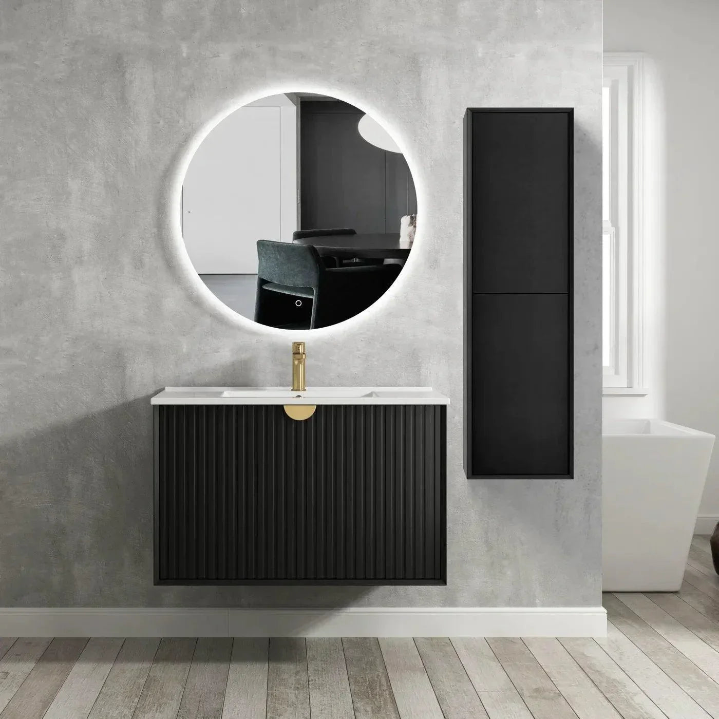Otti Marlo Tall Boy Matte Black - Ideal Bathroom CentreMATB