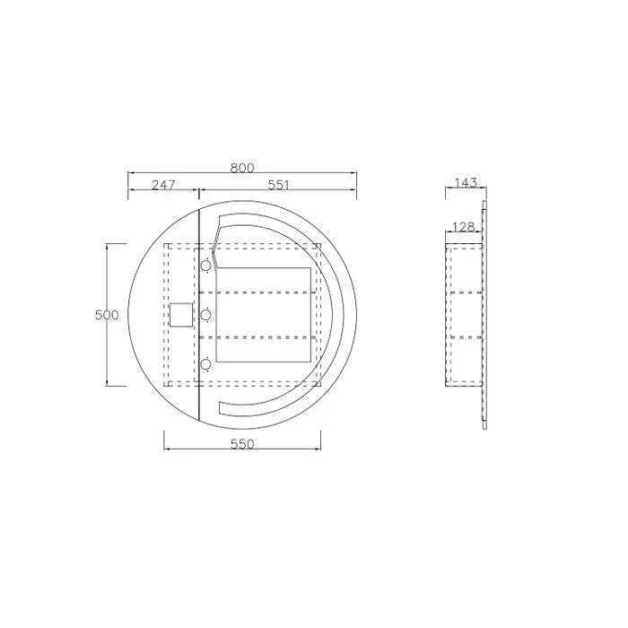Otti Medina LED 800mm Shaving Cabinet - Ideal Bathroom CentreLED-RSV800