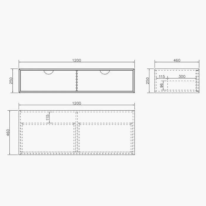 Otti Moonlight 1200mm Wall Hung Vanity - Ideal Bathroom CentreSSTML1200Wall Hung Basin Only