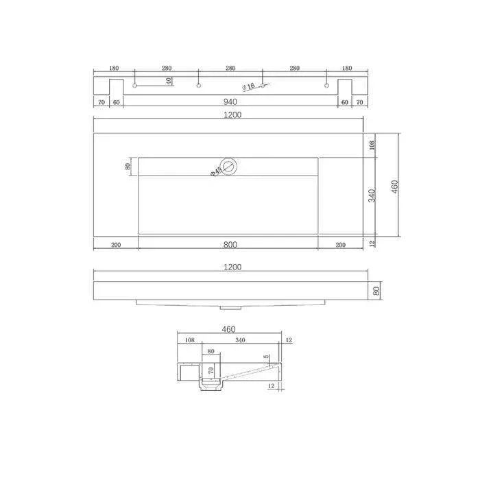 Otti Moonlight 1200mm Wall Hung Vanity - Ideal Bathroom CentreSSTML1200Wall Hung Basin Only