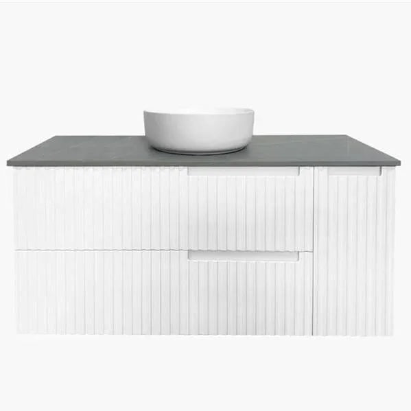 Otti Noosa 1200mm Vanity Matte White - Ideal Bathroom CentreNS1200W2Wall HungStone Top