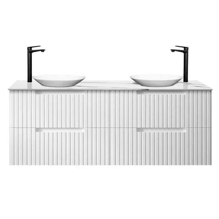 Otti Noosa 1500mm Vanity Matte White - Ideal Bathroom CentreNS1500W4Freestanding On LegsStone Top