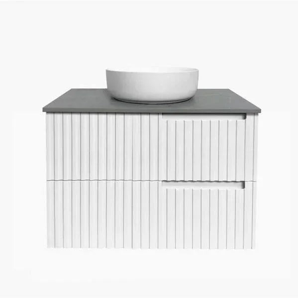 Otti Noosa 750mm Vanity Matte White - Ideal Bathroom CentreNS750W3Freestanding On LegsCeramic Top