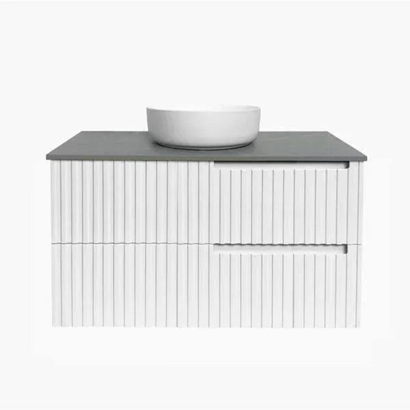 Otti Noosa 900mm Vanity Matte White - Ideal Bathroom CentreNS900W4Freestanding On LegsStone Top