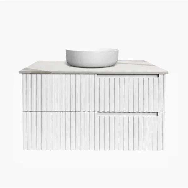 Otti Noosa 900mm Vanity Matte White - Ideal Bathroom CentreNS900W2Wall HungStone Top