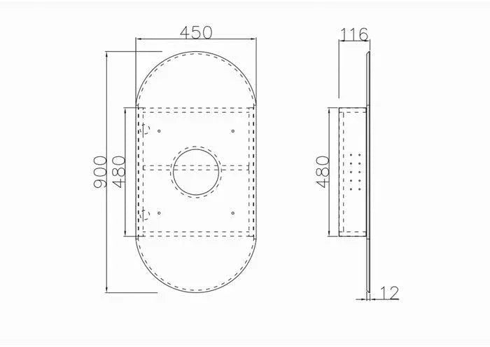 Otti Noosa 900x450mm Shaving Cabinet - Ideal Bathroom CentreSOV9045