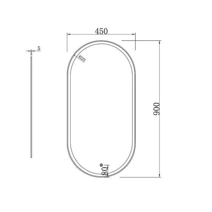 Otti Noosa Metal Framed LED Mirror Brushed Gold - Ideal Bathroom CentreLED-MF9045G