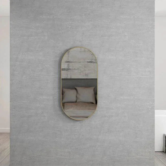 Otti Noosa Oval 450 x 900mm Mirror Brushed Gold - Ideal Bathroom CentreMFMO9045G