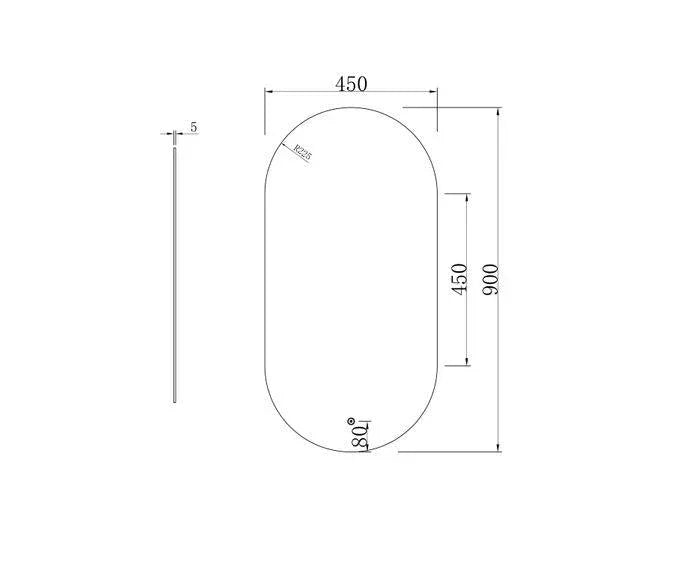 Otti Noosa Oval 450x900mm LED Mirror - Ideal Bathroom CentreLED-OV9045