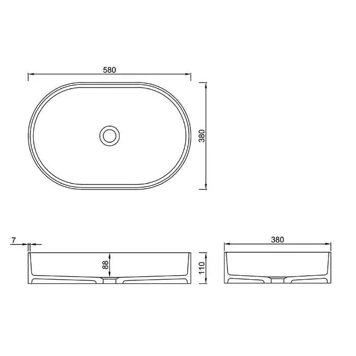 Otti Noosa Solid Surface Basin - Ideal Bathroom CentreSSB5838
