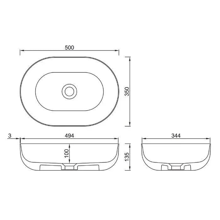 Otti Portofino Solid Surface Basin - Ideal Bathroom CentreSSB5035