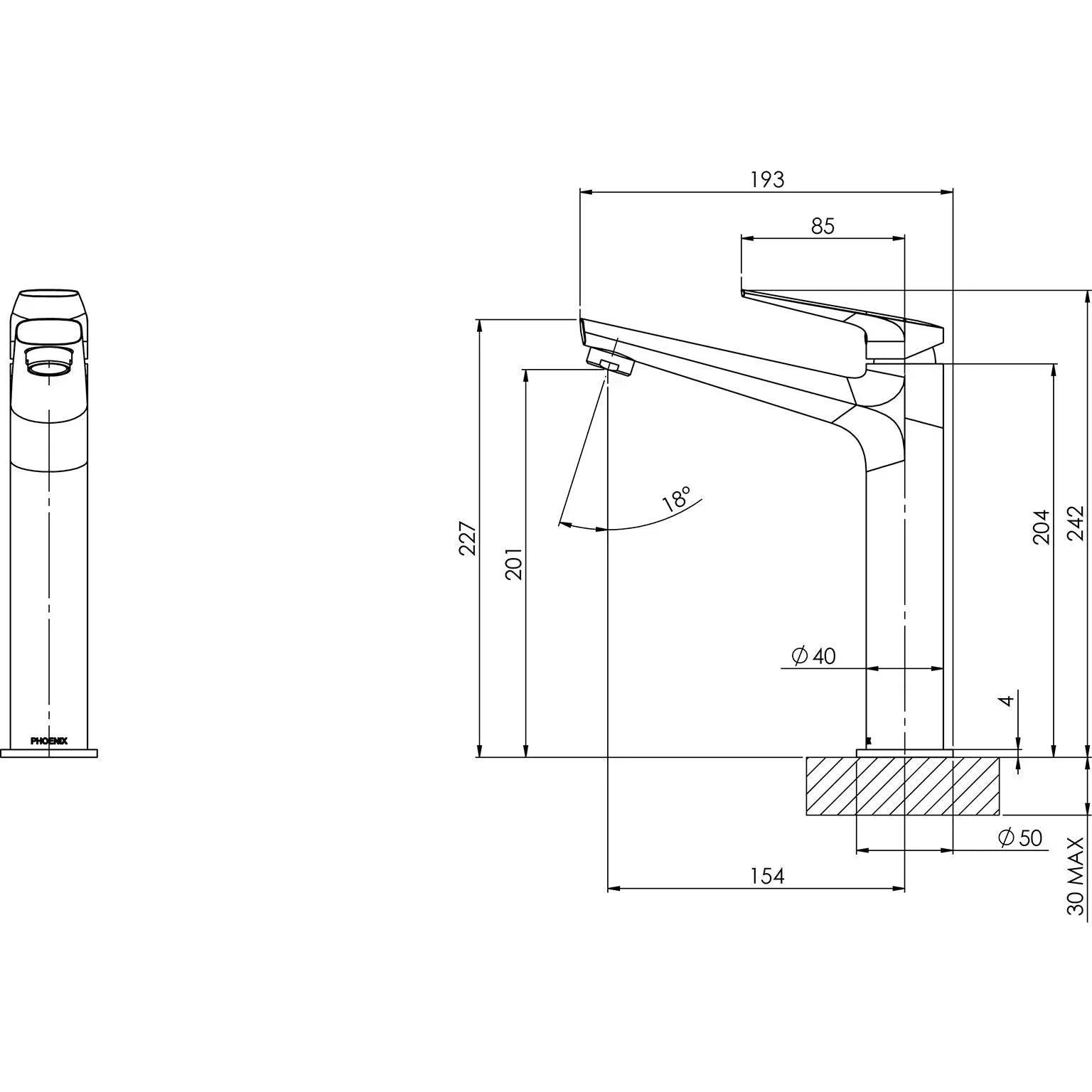 Phoenix Arlo Vessel Basin Mixer - Ideal Bathroom Centre151-7900-12Brushed Gold