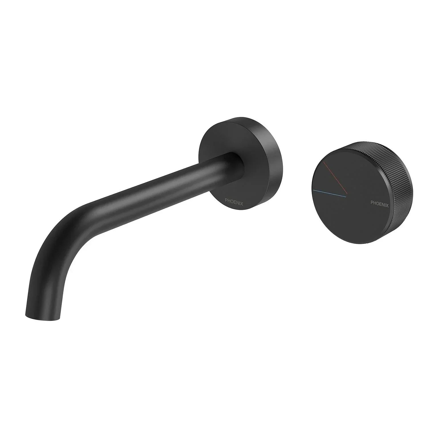 Phoenix Axia Wall Basin/ Bath Curved Oulet Mixer Set 180mm - Ideal Bathroom Centre117-7815-10Matte Black